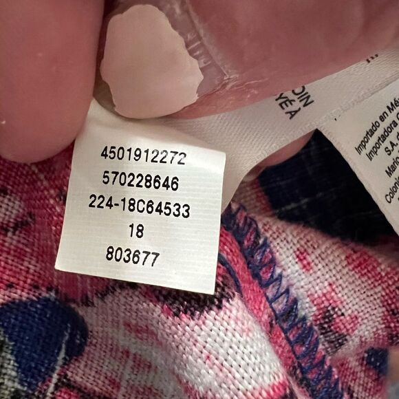 Chico’s size 1 gorgeous pink & blue floral linen jacket - Picture 5 of 7
